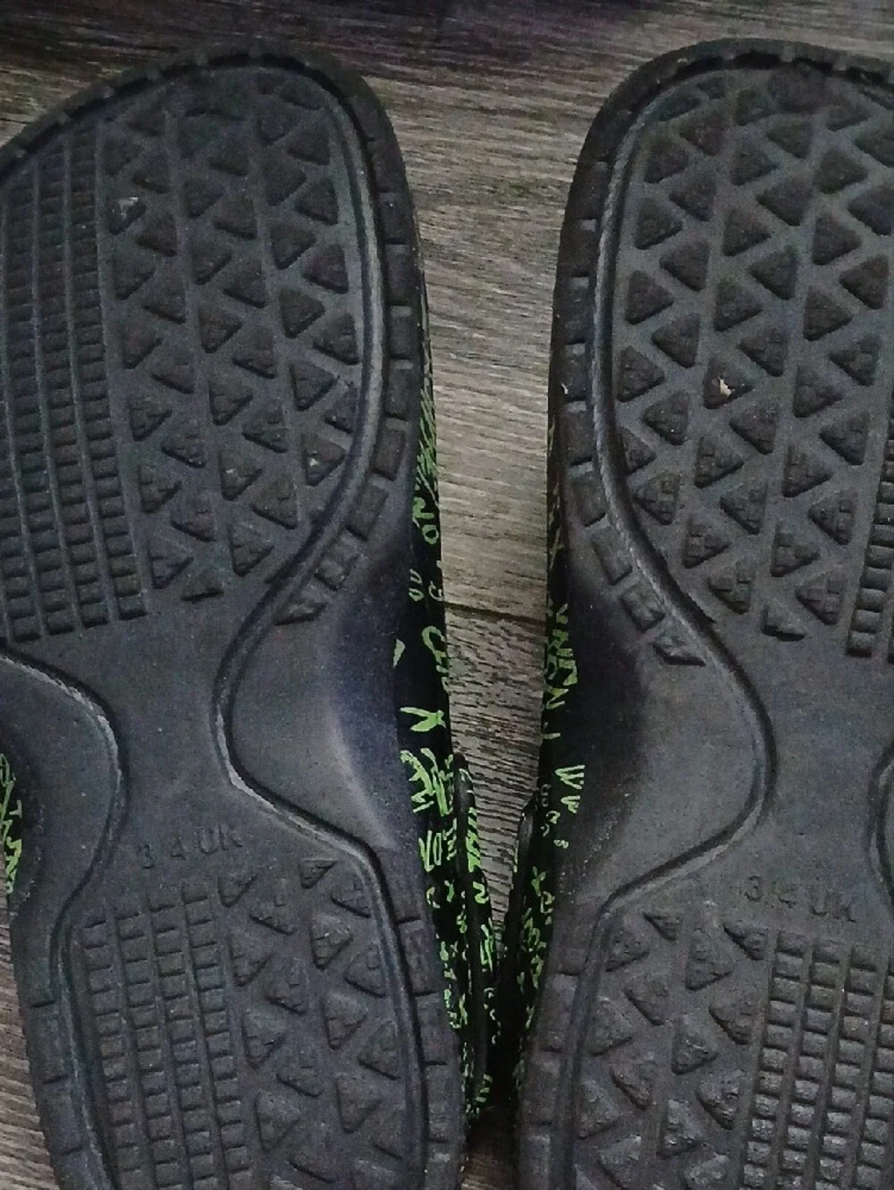 Kids Black and Neon Green Clog Shoes